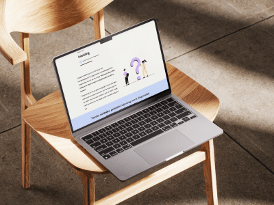 Laptop met de e-learning vraagverheldering