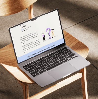 Laptop met de e-learning vraagverheldering
